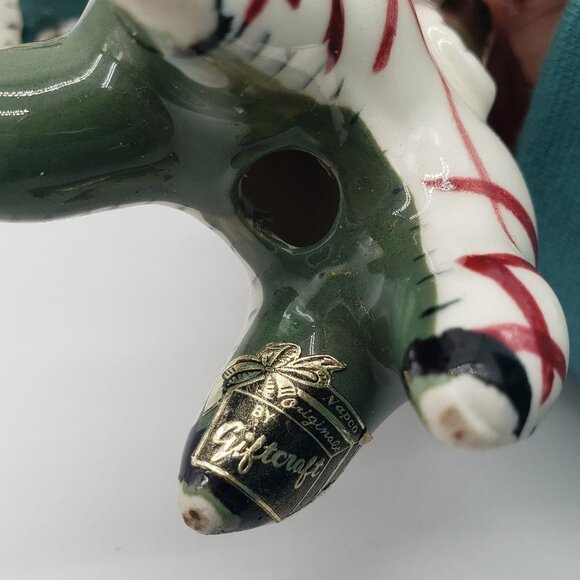 Napco 1970s Patchwork Green White Red Dog Salt and Pepper Shakers - Picture 5 of 10